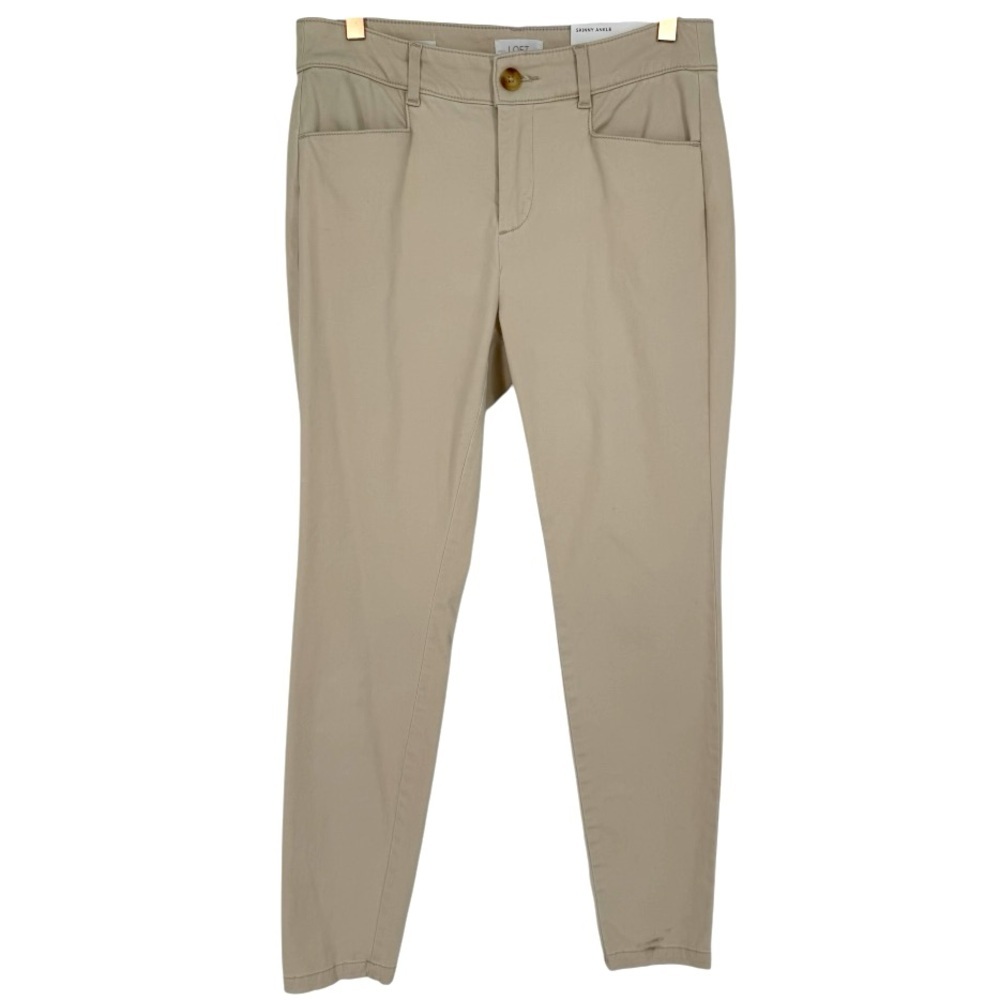 NWT LOFT Women’s 2023 Mid Rise Skinny Ankle Pants Light‎ Khaki Size 4 Preppy